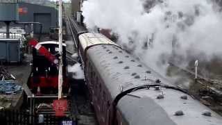 Embsay Railway Station  steam train departing [upl. by Roos391]