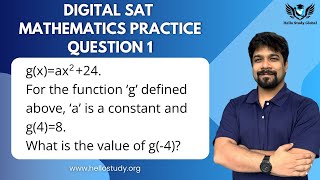 For the function gx  ax²  24 a is a constant and g4  8 What is the value of g4 [upl. by Iilek765]