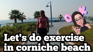 Lets Do jogging in Corniche Beach Abu Dhabi Veronica GVlog [upl. by Retsevlys]