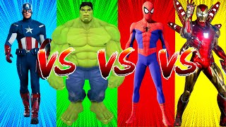 SUPERHERO COLOR DANCE CHALLENGE Captain America vs Hulk vs SpiderMan vs Iron Man [upl. by Pederson]