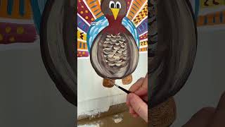 clip Painting turkey face details 🎨🦃 turkeyday thanksgiving2024 acrylicpainting tutorial [upl. by Amorette]