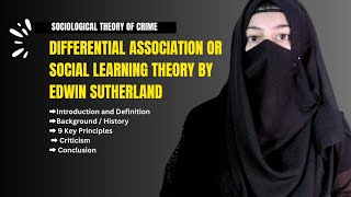 Differential Association theory by Edwin Sutherland  Css criminology theories  Theories of crime [upl. by Wilsey473]