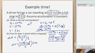 1D kinematics examples [upl. by Wrand]