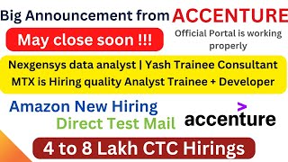 Biggest Hiring of this YEAR  Accenture  MTX Hiring  Nexgensys  ORACLE  HP Intern  2023  2024 [upl. by Flita]