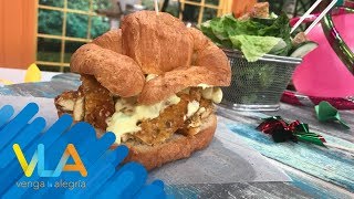 Lonche de cuernito con milanesa de pollo y ajonjolí  Venga la Alegría [upl. by Alih579]