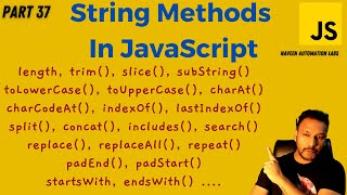 37  Most Important String Methods In JavaScript [upl. by Inal]