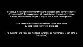 40 punchlines des textes rap des videos sur ma chaine [upl. by Keemahs]