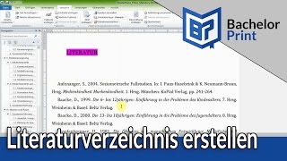 LITERATURVERZEICHNIS ERSTELLEN  Bachelorarbeit amp Hausarbeit  Word [upl. by Caddric]