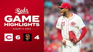 Giants vs Reds Game Highlights 8324  MLB Highlights [upl. by Gurango]