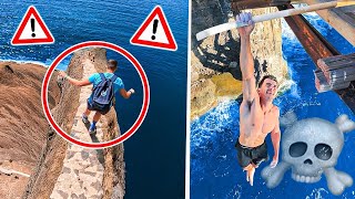 Mala idea bajar un acantilado con Gero Arias⚠️ Parkour en Santorini 🇬🇷 [upl. by Yelahc919]