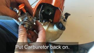 How to clean adjust and fix common carburetor problems on a Stihl FS90 trimmer weedeater [upl. by Regina903]