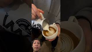 React 1 barista coffee latteeart latte starbucks latteartist latteart music [upl. by Attelra]