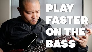 How To Play Faster On Bass  Fretting Hand Tip That Will Help Improve Your Speed On The Bass Guitar [upl. by Beata6]