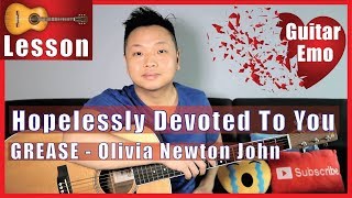 Hopelessly Devoted To You  Olivia Newton John Guitar Tutorial [upl. by Aisela391]