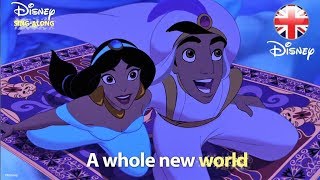 DISNEY SINGALONGS  A Whole New World  Aladdin Lyric Video  Official Disney UK [upl. by Cila]