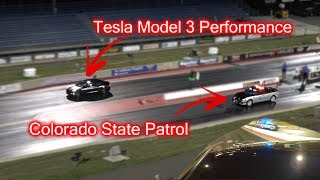 Outrunning the Police in a Tesla Model 3 Performance [upl. by Prebo915]