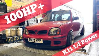 Micra K11 14 on Dyno  Unexpected Power from CGA3 [upl. by Hsepid]