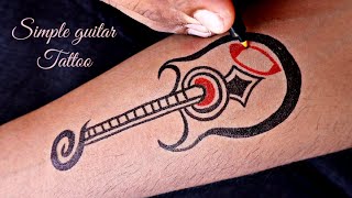 How to make a beautiful guitar tattoo  beautiful tattoo art work [upl. by Htidirrem438]