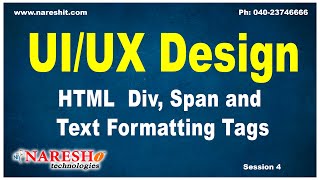 Session4  HTML Div Span and Text Formatting Tags  UIUX Design Tutorials [upl. by Kotta276]