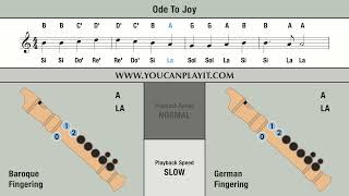 Ode to Joy Recorder Tutorial [upl. by Treble]