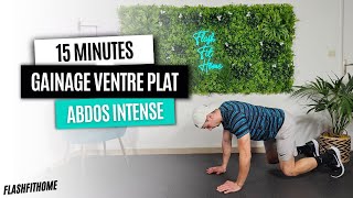 15 MIN  ABDOS GAINAGE VENTRE PLAT 😱 Séance Abdos Intense 🔥 Maxime CABURET  FlashFitHome [upl. by Rema]