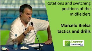 Marcelo Bielsa tactics and drills Rotations and switching positions of the midfielders [upl. by Akeihsat571]