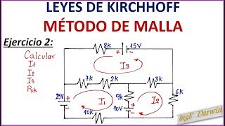 LEY DE KIRCHHOFF MALLAS  EJERCICIO 2 [upl. by Elcarim]