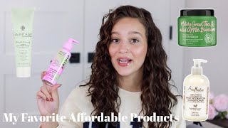 Drugstore amp Affordable CurlyWavy Hair Products  my favorite hair products [upl. by Tsnre]