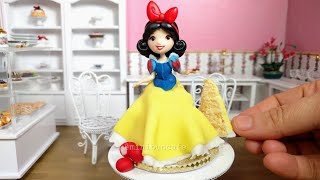 Mini Disney Snow White doll cake mini food ASMR [upl. by Atsirk]