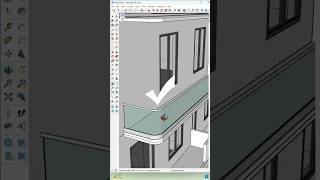 ✅Easy way to create curve railing in sketchup youtubeshorts new sketchup viralvideo [upl. by Alpert207]