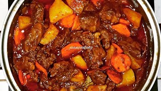 HOW TO COOK BEEF MECHADO  PAANO MAGLUTO NG MECHADONG BAKA [upl. by Arekahs]