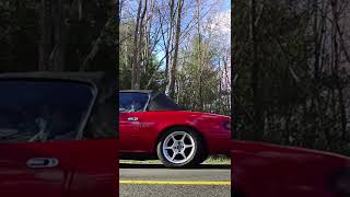 Slow Motion Wheel Spin looks CRAZY Turbo Miata LSD rear [upl. by Nogam279]