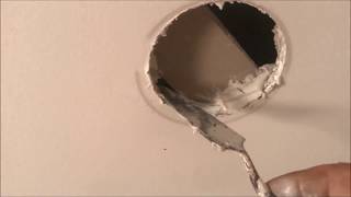 Plaster Ceiling Repair  How to repair hole in ceiling [upl. by Neelyk]