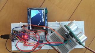 Arduino sonar radar 18 inch TFT display 128x160 SPI [upl. by Mannie429]