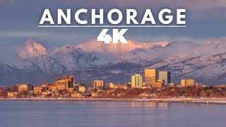 Anchorage Alaska USA 🇺🇸 in 4k ULTRA HD HDR 60 FPS  Flying over Anchorage [upl. by Maurey]