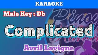 Complicated by Avril Lavigne Karaoke  Male Key  Db [upl. by Enelym761]