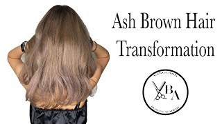 Perfect ASH BROWN for Dark Hair  Hair Transformation  Hair Coloring [upl. by Erdman729]