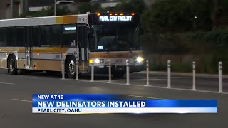 Delineators added to busiest left turn in Pearl City [upl. by Tjon]