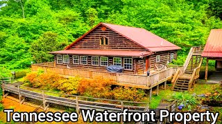 Tennessee Waterfront Property For Sale  649k  Tennessee Lakefront Log Cabins For Sale  3 Acre [upl. by Novihs]