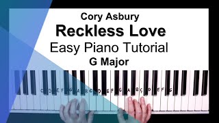 Reckless Love 4 Chords  Easy Piano Tutorial in G Major [upl. by Ailsa]