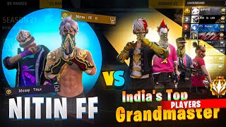 INDIAS TOP 1 PLAYERS VS NITIN FREE FIRE 🔥  NEXT LEVEL GAMEPLAY 👿  FREE FIRE INDIA [upl. by Carrington]