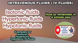 Isotonic •• Hypotonic •• Hypertonic •• IV fluids Intravenous fluids explained in the simplest way [upl. by Nalced]