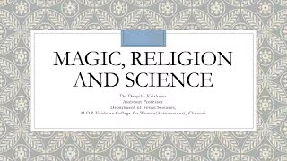 MAGIC RELIGION AND SCIENCE  Dr Deepika Krishnan [upl. by Eniretak795]