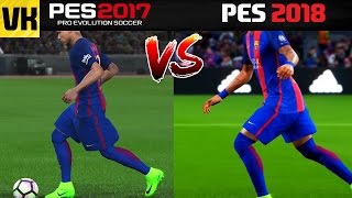 😱 PES 17 vs PES 18 Comparison Player Faces Tattoos and Body PES 2017 vs PES 2018 [upl. by Nyrmak421]