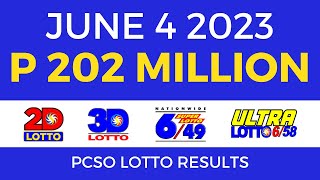 Lotto Result June 4 2023 9pm PCSO [upl. by Didier751]