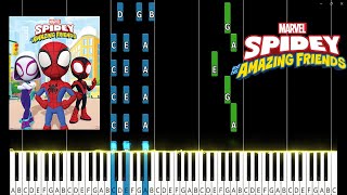 Spidey and his Amazing Friends Theme Piano Tutorial [upl. by Edieh]