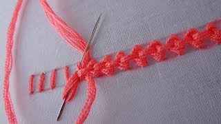 basic hand embroidery Raised Chain Stitch Band [upl. by Ula]