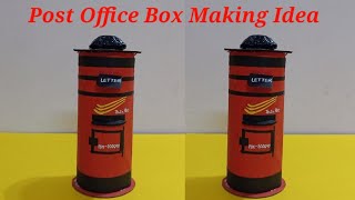 Post Office Box making for school project  Letter Box making  How to make paper Post Box Mail box [upl. by Annaoy251]