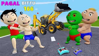 Pagal Bittu Sittu 166  Jcb Wala Cartoon  Jcb Tractor Cartoon  Gadi Wala Cartoon [upl. by Aitam289]