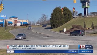 Morgantown panhandler taken to hospital after being hit by vehicle Monday [upl. by Crabb]